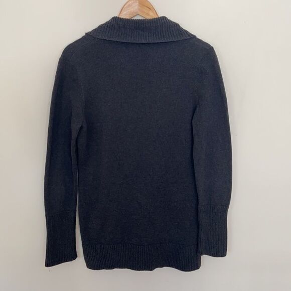 𝅺women’s Esprit shawl collar grey sweater knit cotton Size L - Picture 2 of 5